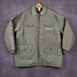 Rocawear Military Style Long Heavy Winter Jacket Mens XL Green Y2K